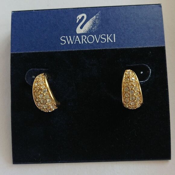 Swarovski crystal gold tone earrings - Picture 5 of 5